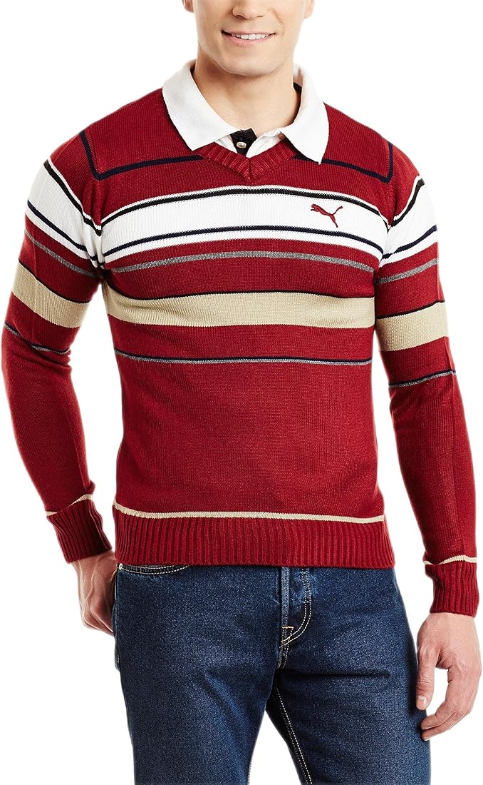 PUMA STRIPED SWEATER BIKING in RED