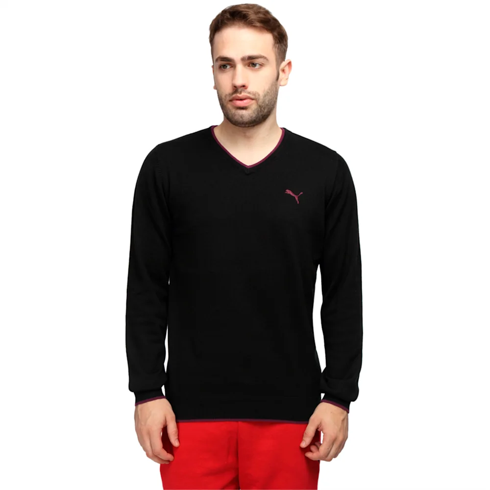 PUMA MEN S SOLID LS SWEATER in BLACK