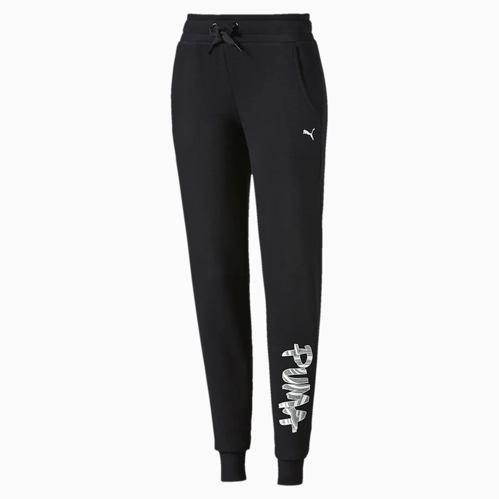 PUMA FUN LOGO PANTS TR W in BLACK