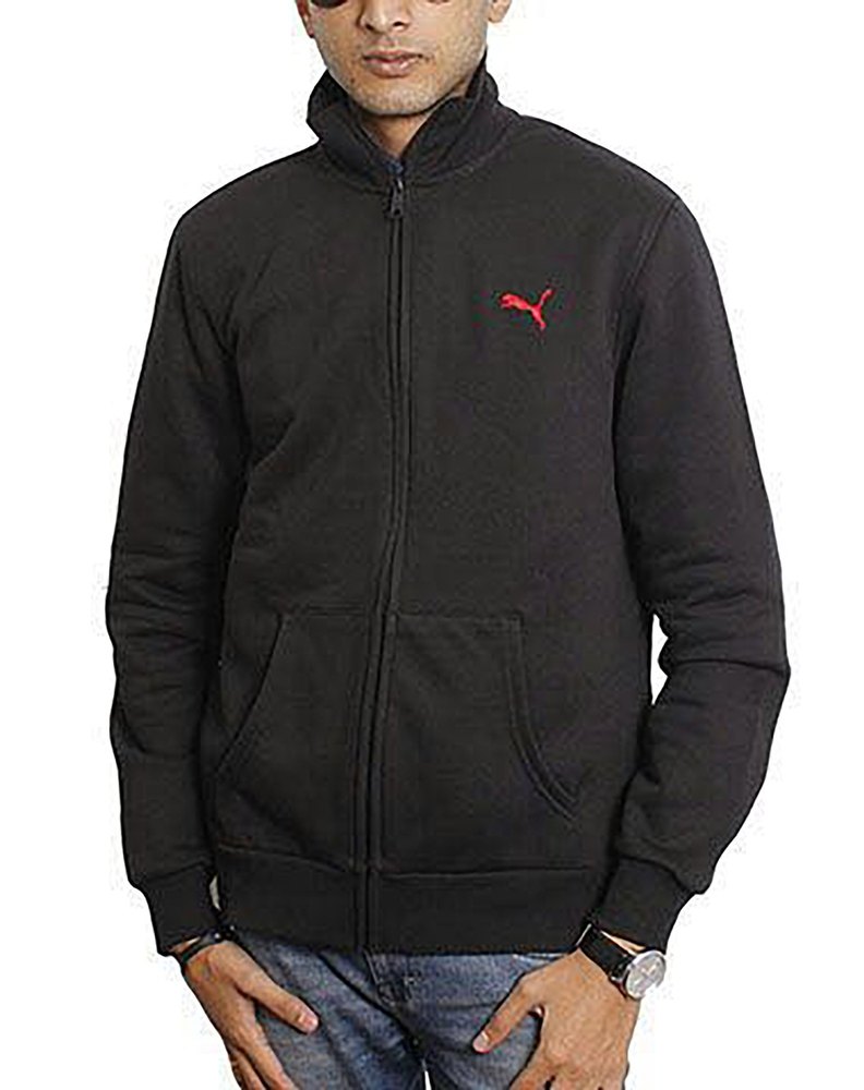 PUMA ATHLETIC SWEAT JACKET in BLACK