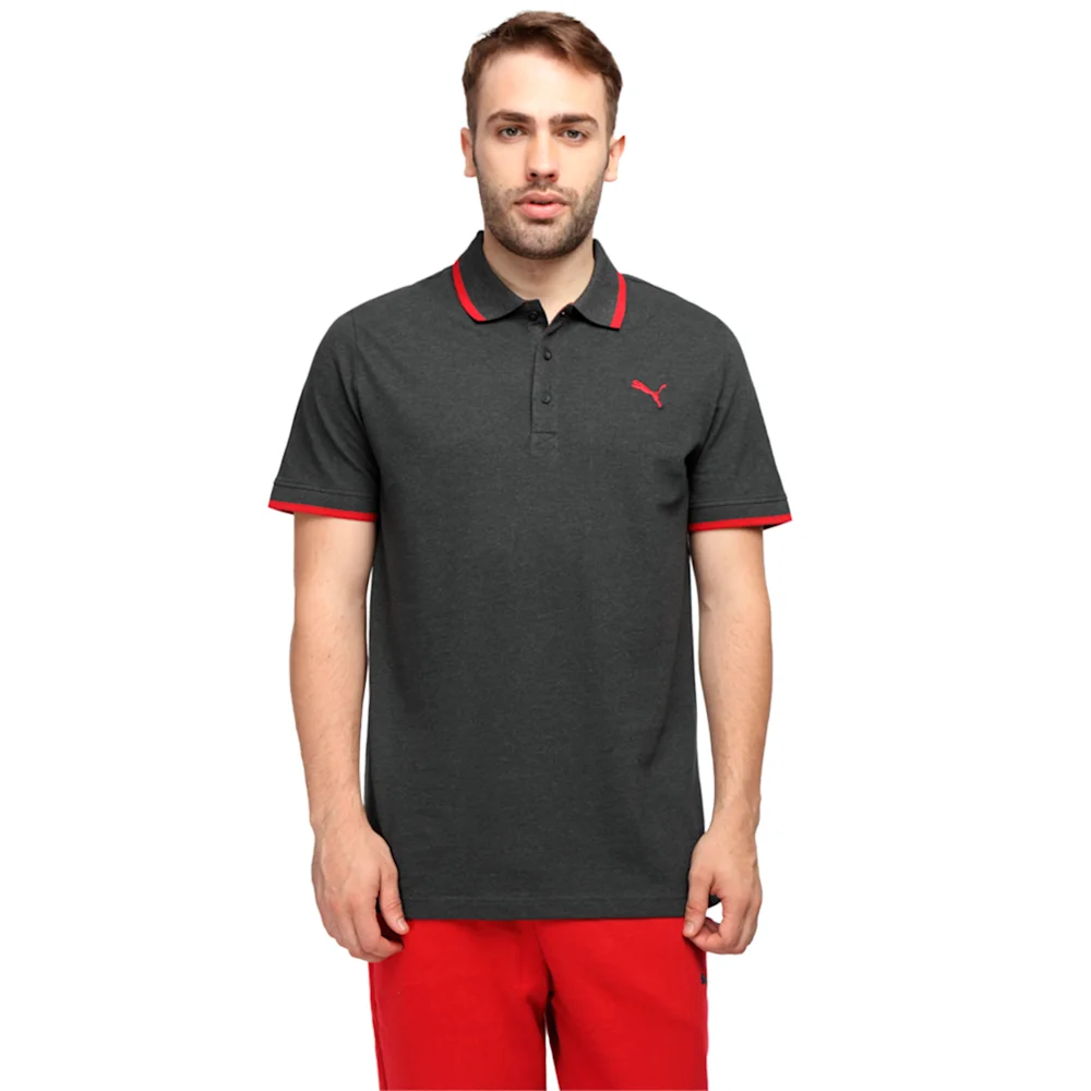 PUMA FUN PIQUE POLO DARK GRAY HEATH in Standard
