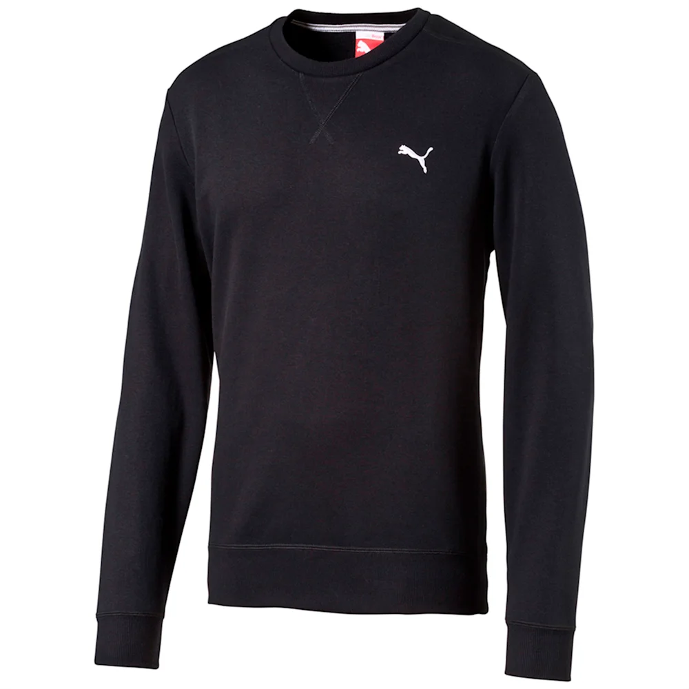 PUMA ESS CREW SWEAT FL in BLACK