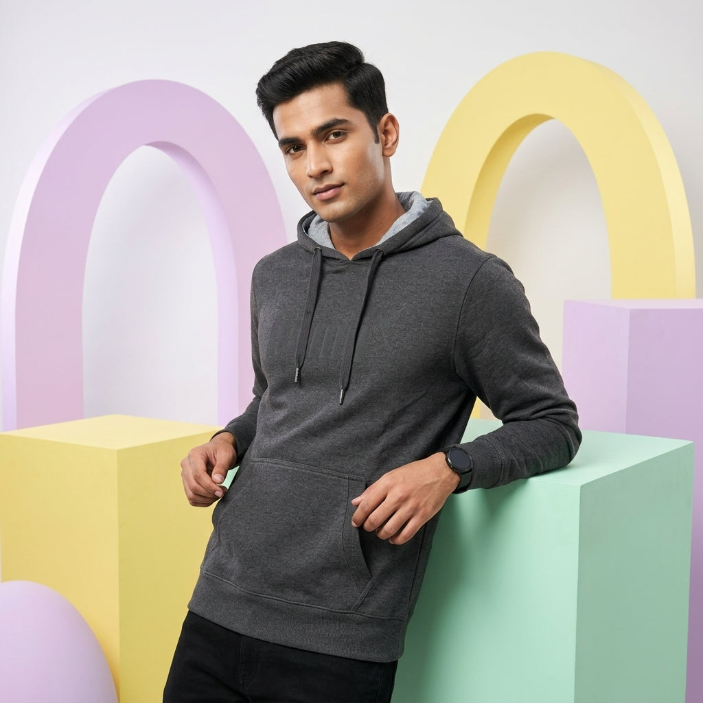 PUMA ESS NO.1LOGO HOODED SWEAT FL D in Standard