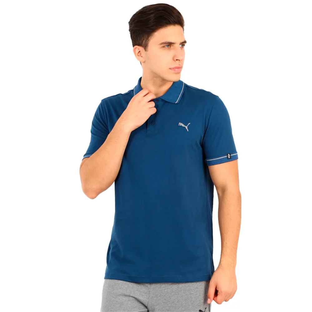 PUMA SINGLE JERSEY POLO M SH BLUE W in Standard