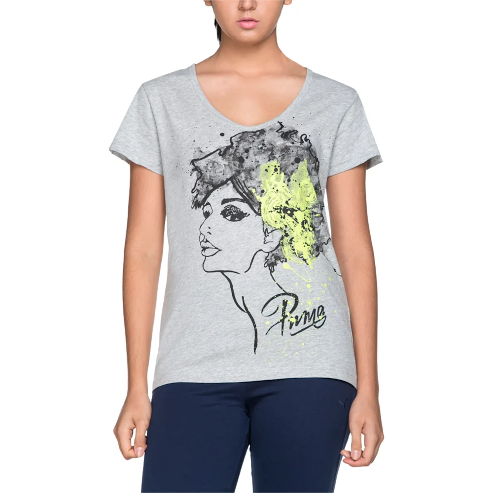 PUMA AFRO TEE LIGHT GRAY HEATHER in Standard