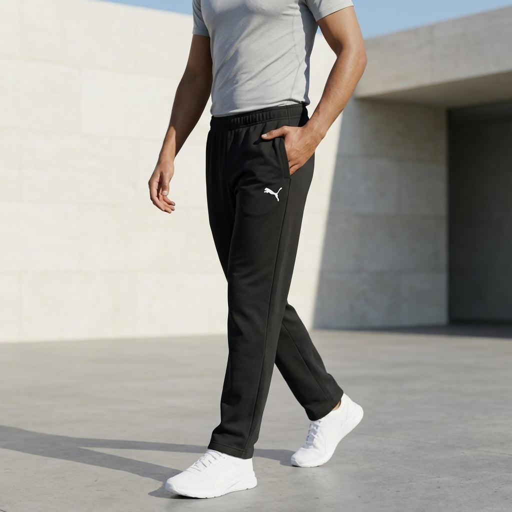 PUMA ESS SWEAT PANTS FL OP in BLACK