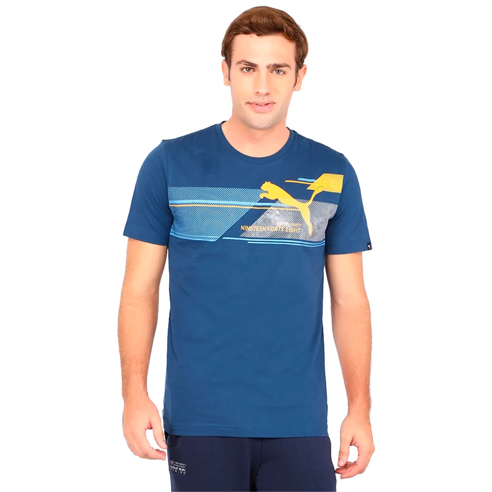 PUMA FUN DRY GRAPHIC TEE BLUE WING in Standard