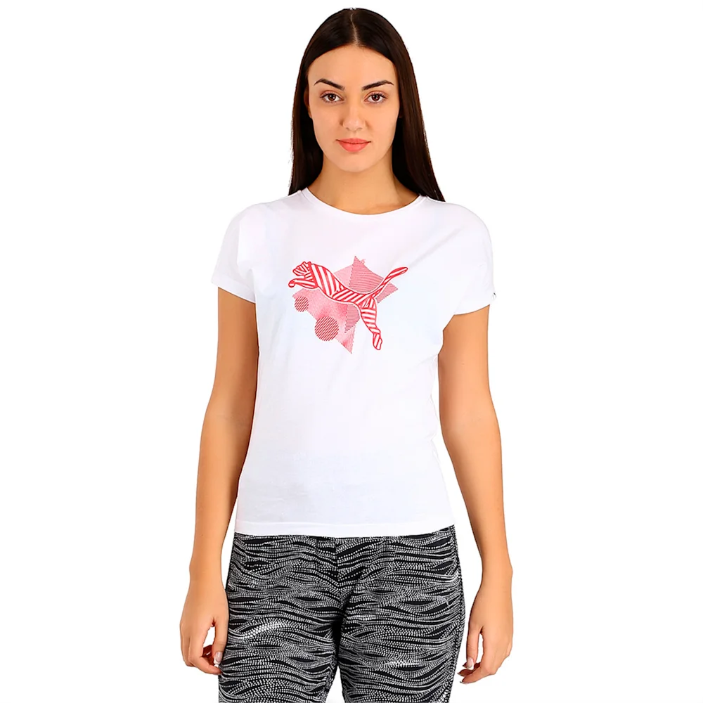 PUMA FUN IND GRAPHIC ESS TEE G WHIT in Standard