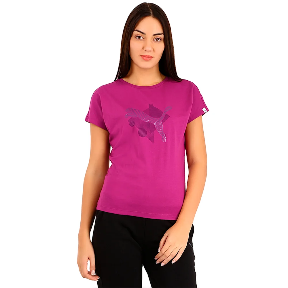 PUMA FUN IND GRAPHIC ESS TEE G PURP in Standard