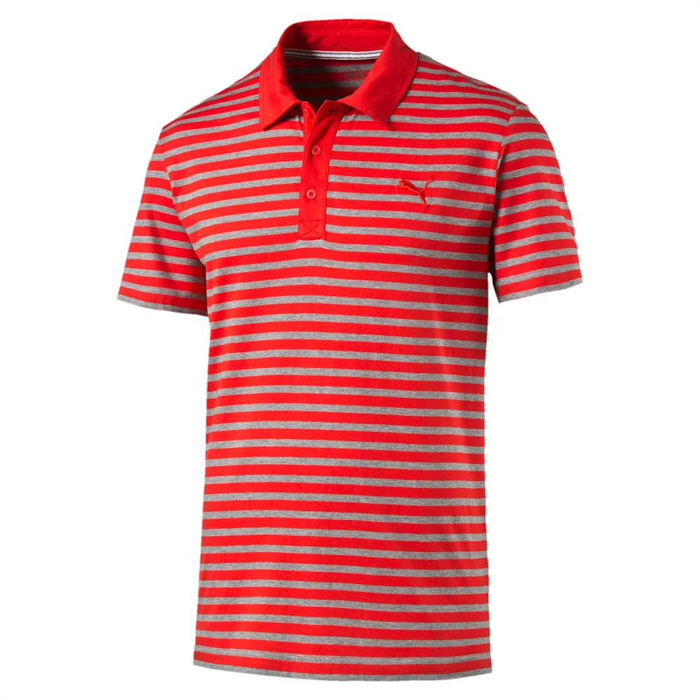 PUMA ESS STRIPED JERSEY POLO R in Standard