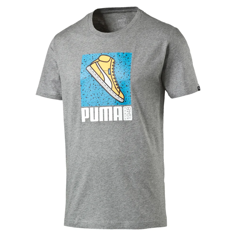 PUMA SNEAKER TEE MEDIUM GRAY HEATHE in Standard