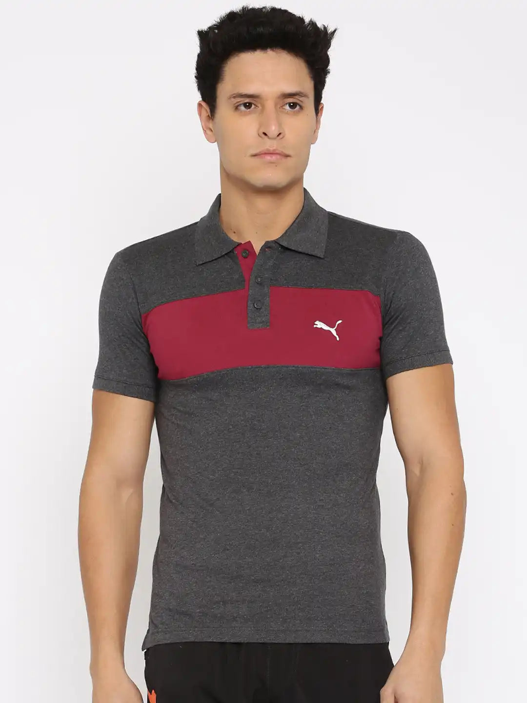 PUMA COLORBLOCK POLO DARK GRAY HEAT in Standard