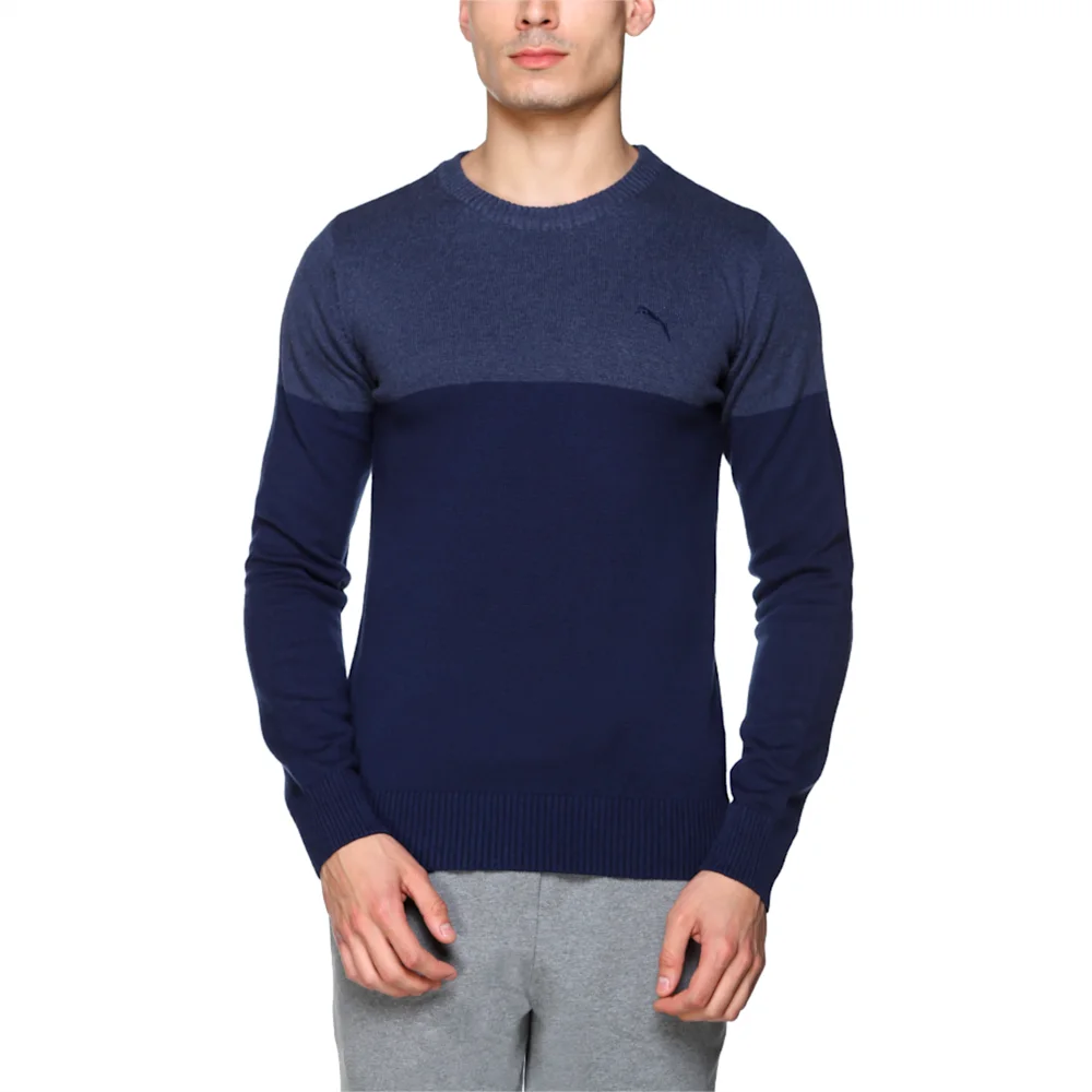 PUMA COLOR BLOCK L S SWEATER PEACOA in Standard