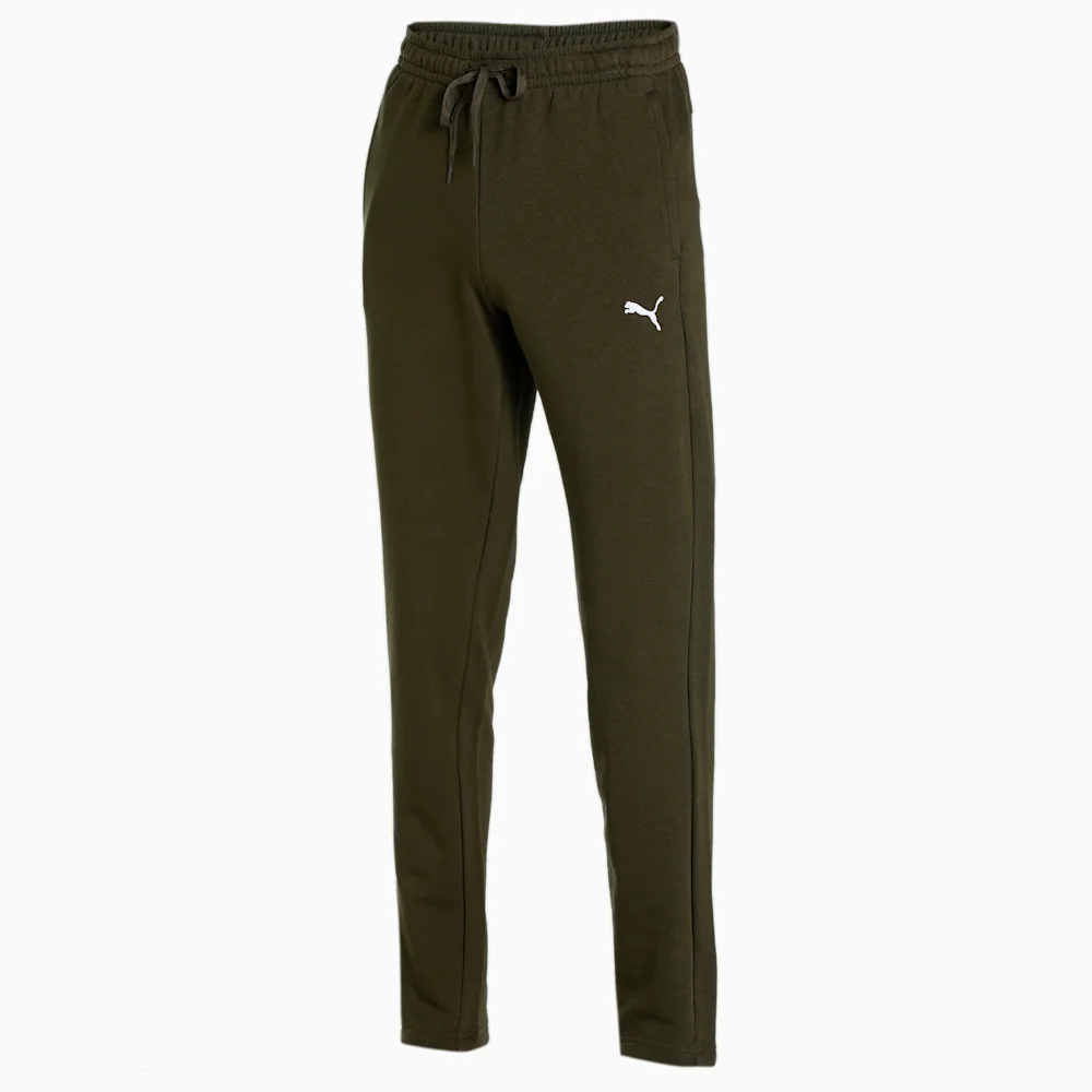 PUMA DEEP OLIVE LOGO PRINT TRACKPANT in Standard