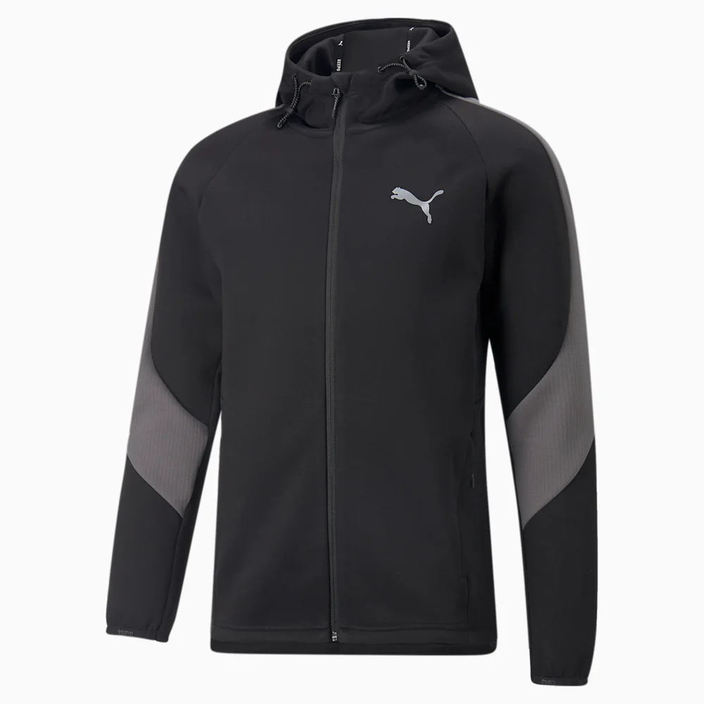 PUMA HOODED FULL SELEVES FRONT OPEN LOGO PRINT SWEATSHIRT in Standard