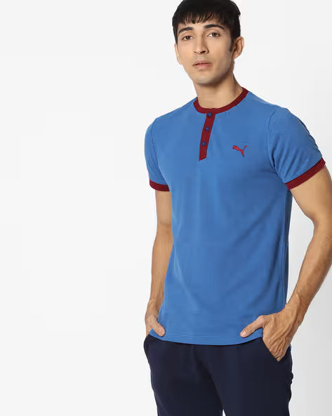 PUMA INDIA HENLEY POLO TRUE BLUE HEATHER in Standard