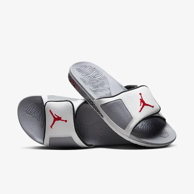 NIKE JORDAN HYDRO III RETRO in SUMMIT WHITE/FIRE RED-CEMENT GREY-BLACK