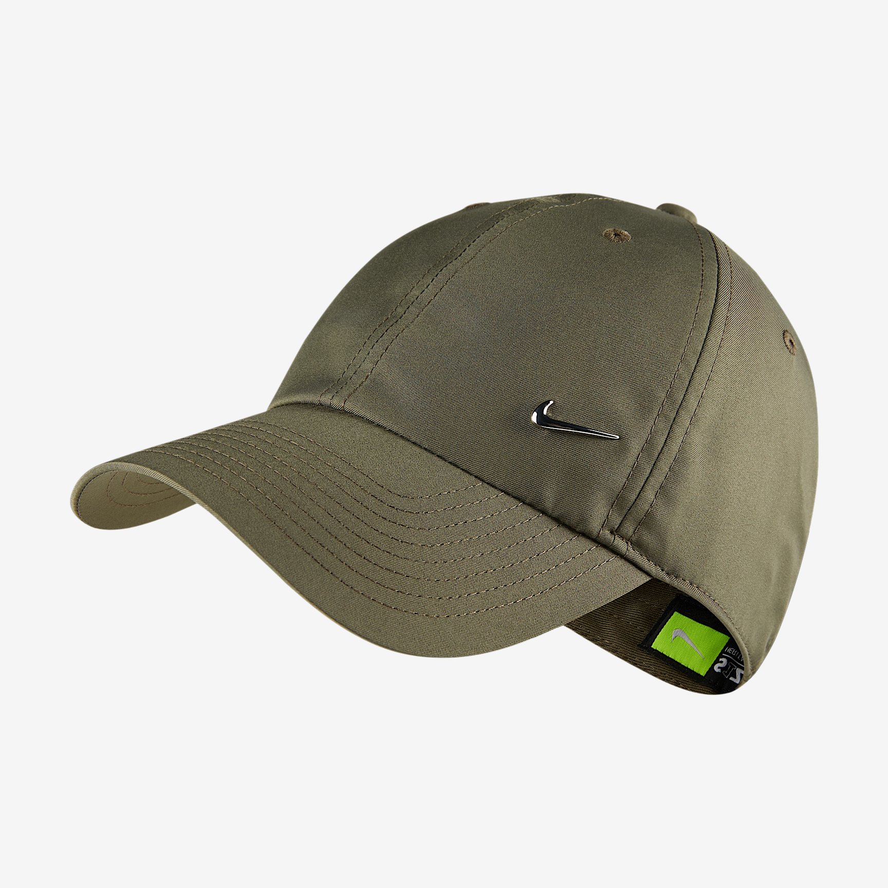 NIKE U NSW DF H86 METAL SWOOSH CAP in MEDIUM OLIVE/METALLIC SILVER