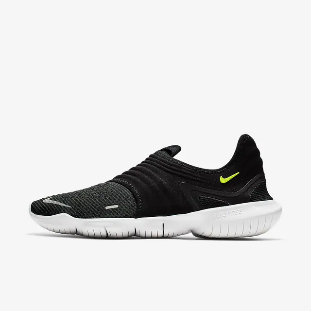 NIKE FREE RN FLYKNIT 3.0 in BLACK/VOLT-WHITE