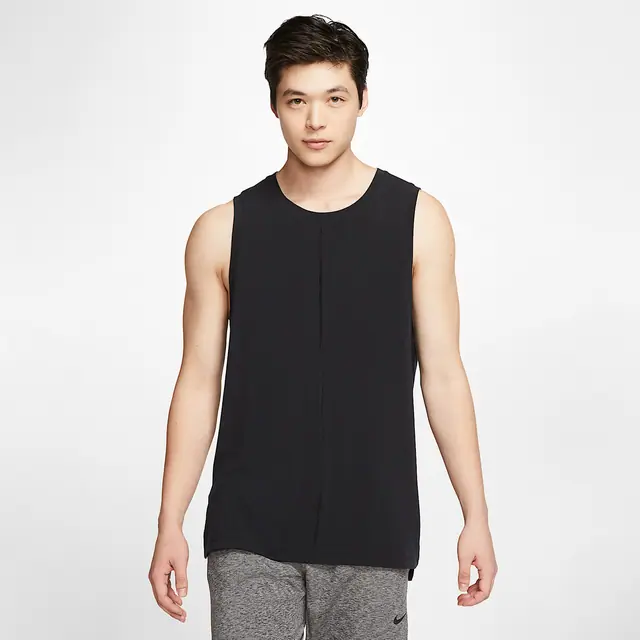 NIKE AS M NK DF TANK YOGA in BLACK/IRON GREY