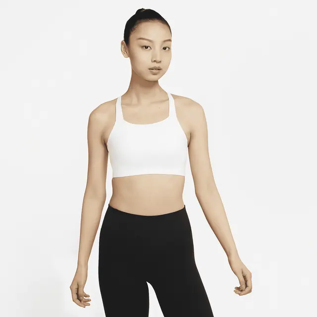 NIKE AS W NK DF SWSH LUXE LL BRA in SUMMIT WHITE/PLATINUM TINT