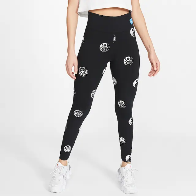 NIKE AS W NSW DUALITY LEGGING AOP in BLACK