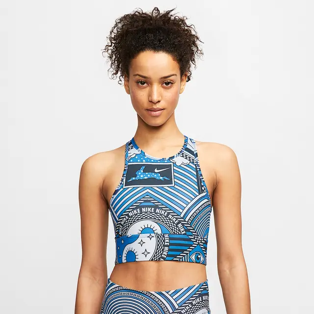 AS NIKE SWOOSH BRA HI NCK PAD in LT PHOTO BLUE/WH