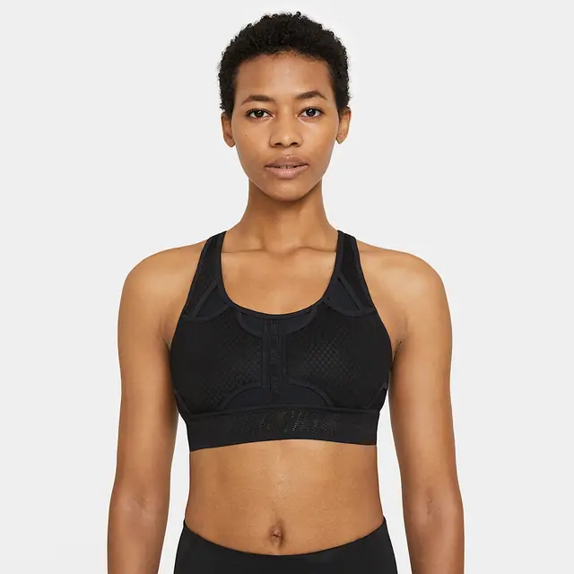 NIKE AS W NK SWSH DFADV BRA in BLACK/BLACK/BLACK/DK SMOKE GREY