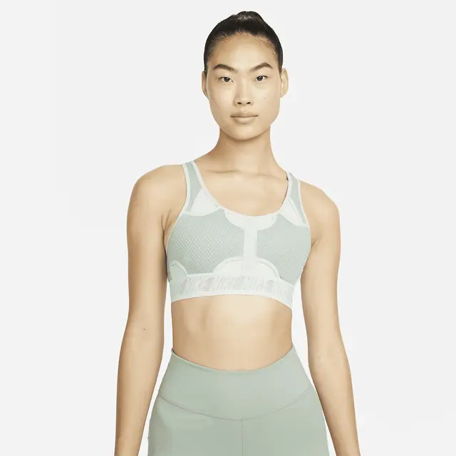 NIKE AS W NK SWSH DFADV BRA in JADE SMOKE/GREY HAZE/GREY HAZE/GREY HAZE