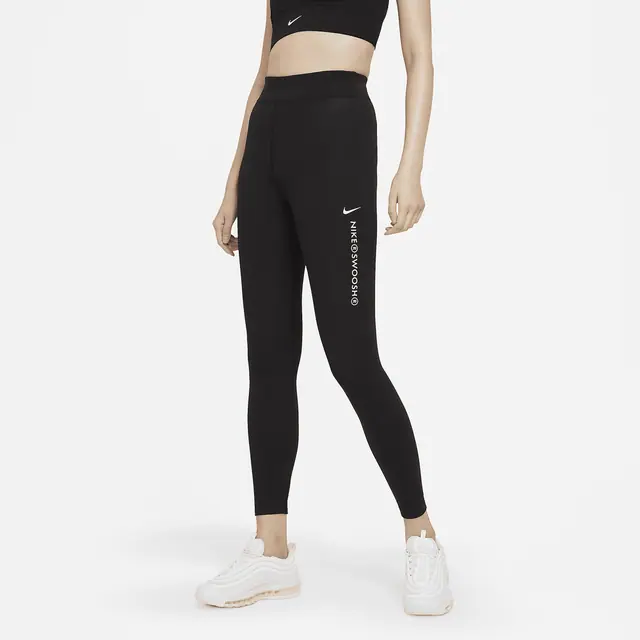 NIKE AS W NSW SWSH HR LGGNG in BLACK/WHITE