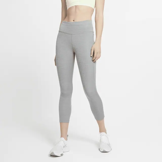 NIKE AS W NK DF FAST CROP in SMOKE GREY/HTR/REFLECTIVE SILV