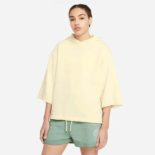 NIKE AS W NSW ICN CLSH SS HOODIE FT in COCONUT MILK/WHI