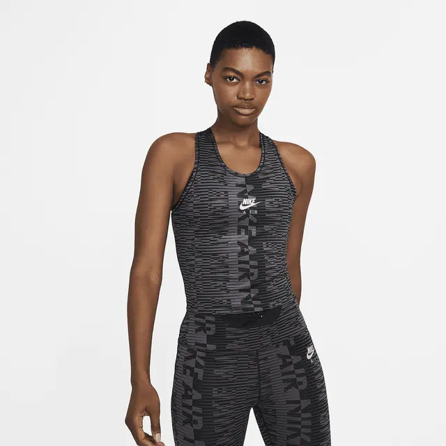 NIKE AS W NK AIR TANK NV PR in BLACK/REFLECTIVE SILV
