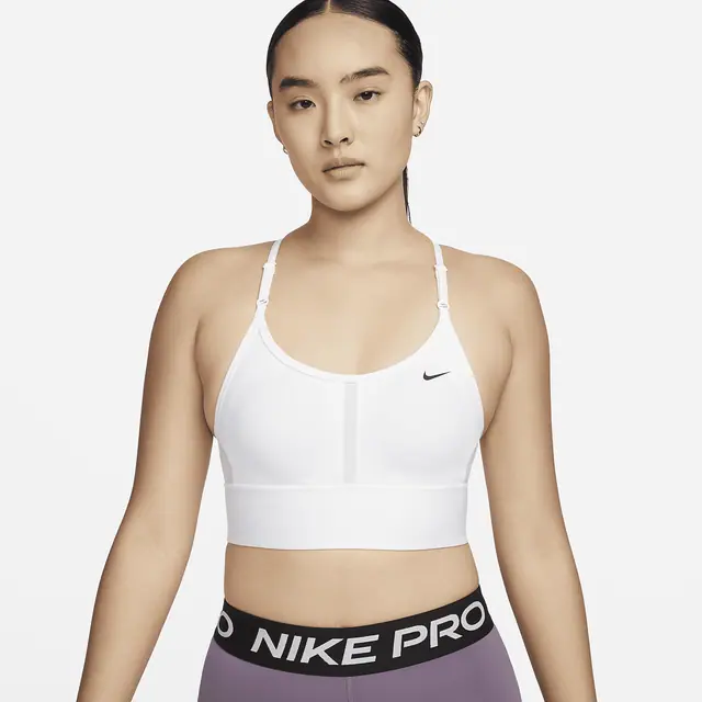 NIKE AS W NK DF INDY LL BRA in WHITE/BLACK