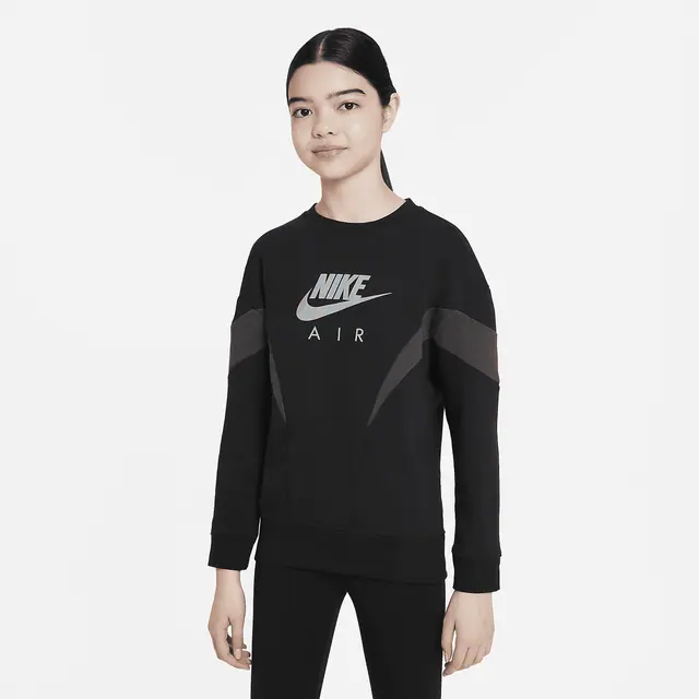 NIKE G NSW AIR FT BF CREW in BLACK/DK SMOKE GREY