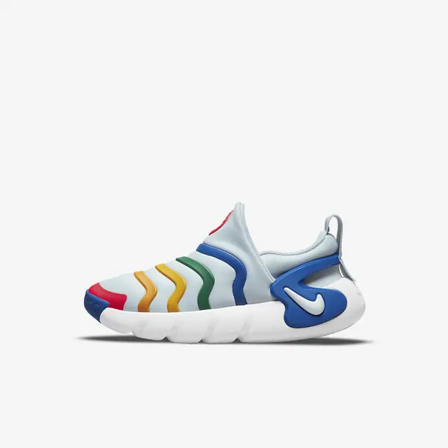 NIKE DYNAMO GO (PS) in AURA/WHITE-GAME ROYAL-SIREN RED