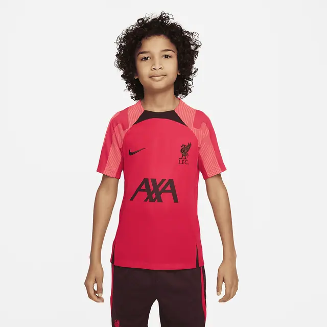 NIKE LFC Y NK DF STRK SS TOP K KS in SIREN RED/BURGUNDY CRUSH/BURGUNDY CRUSH