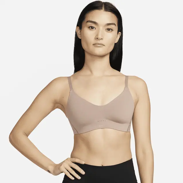 NIKE AS W NK ALATE MINIMALIST BRA in DESERT DUST/DESERT DUST/WHITE