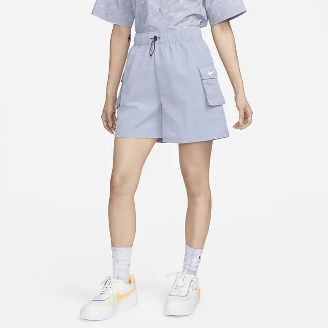 NIKE AS W NSW ESSNTL WVN HR SHORT in INDIGO HAZE/WHITE