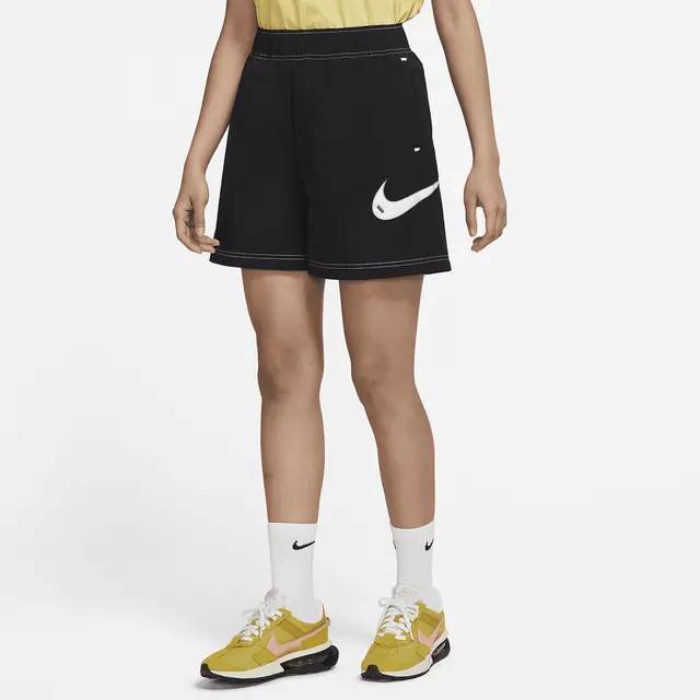 NIKE AS W NSW SWSH WVN HR SHORT in BLACK/WHITE/BLACK/WHITE