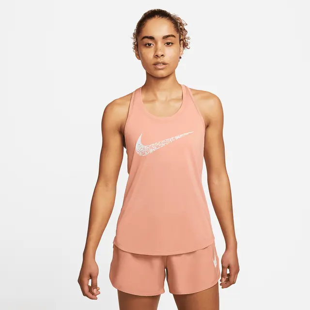 NIKE AS W NK SWOOSH RUN TANK in LT MADDER ROOT/WHITE