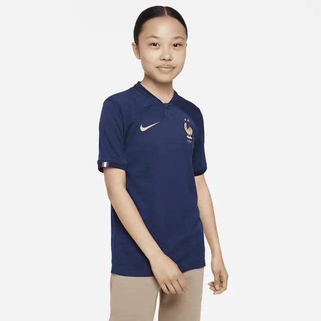NIKE FFF Y NK DF STAD JSY SS HM in MIDNIGHT NAVY/METALLIC GOLD