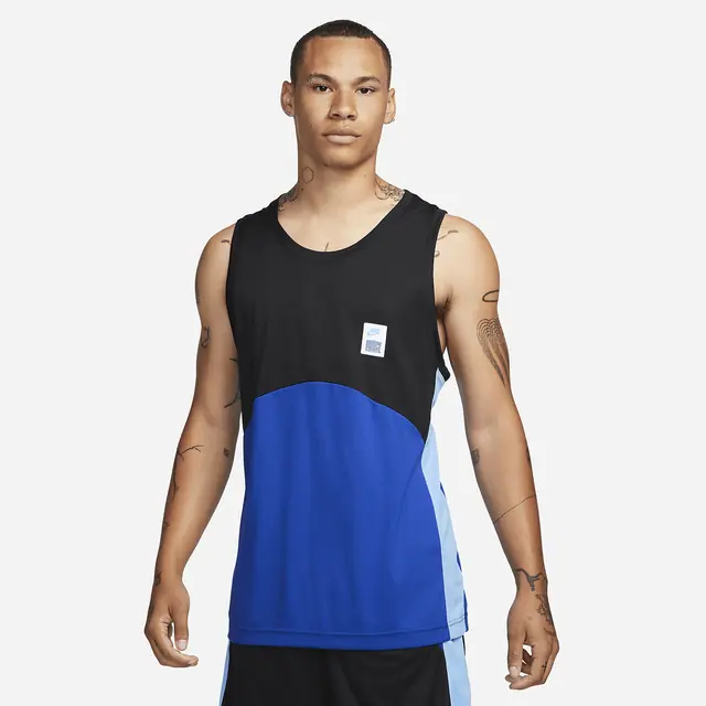 NIKE AS M NK DF STRTFV JSY in BLACK/OLD ROYAL/UNIVERSITY BLUE