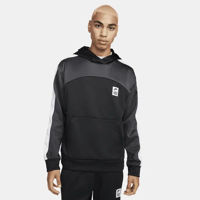 NIKE AS M NK TF STRTFV PO HOOD in BLACK/DK SMOKE GREY/WHITE/DK SMOKE GREY