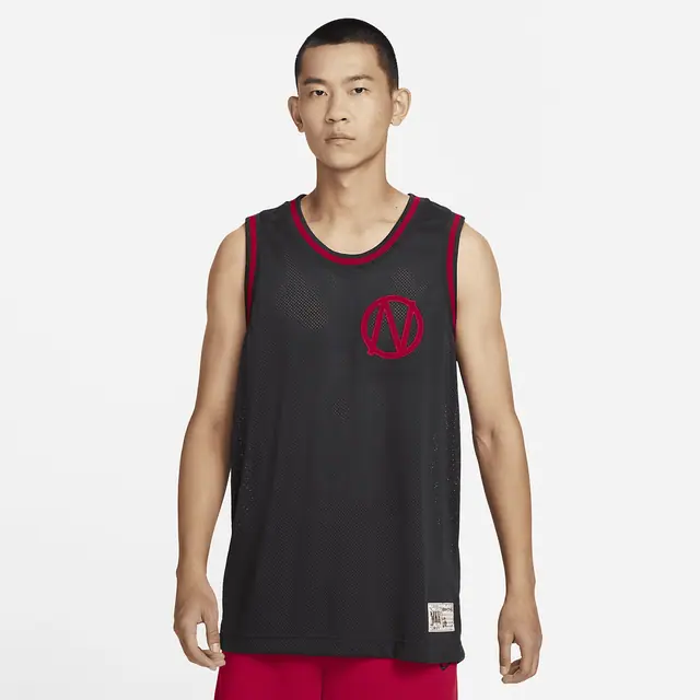 NIKE AS M NK DF PRM JSY in OFF NOIR/GYM RED