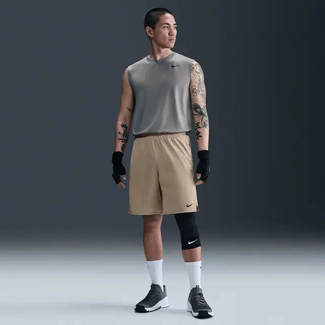 NIKE AS M NK DF TOTALTY KNT 9 IN UL in DESERT KHAKI/BLACK/DESERT KHAKI/BLACK