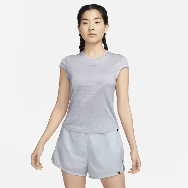 NIKE AS W NK DF RUN DVN SS TOP in OXYGEN PURPLE/INDIGO HAZE