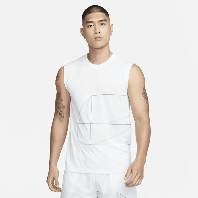 NIKE AS M NK DF TEE RLGD SL Q5/RS in SUMMIT WHITE