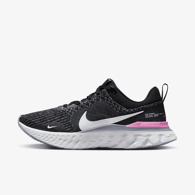 NIKE REACT INFINITY RUN FK 3 in BLACK/FOOTBALL GREY-ASHEN SLATE
