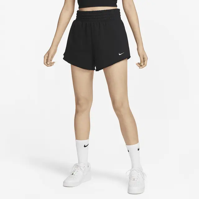 NIKE AS W NSW DIM FLC FT HR SHORT in BLACK/LT SMOKE GREY